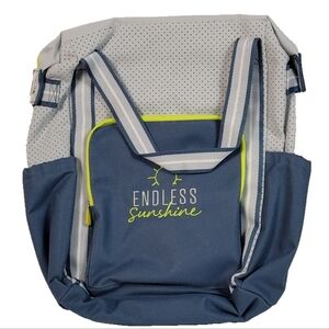 Thirty-One Day Away Backpack Soft Blue Color Block Embroidered Endless Sunshine